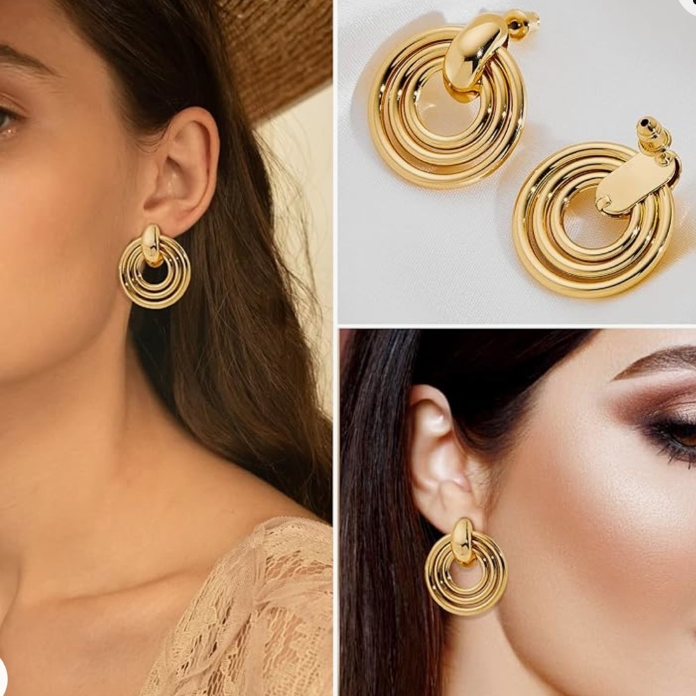 Big Disc Drop Dangle Earrings